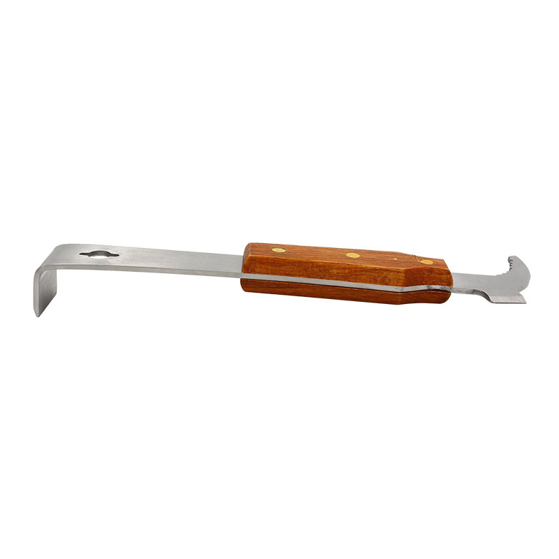 J Shape Hive Tool with Wooden Handle