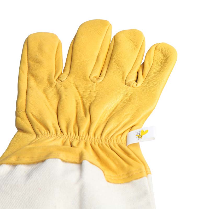 New Beekeeping Gloves Protective Sleeves Breathable Yellow Short Mesh Canvas Cloth for Apiculture Vented Beekeepers