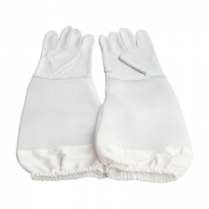 Ventilated White Long Sleeve Beekeeping Gloves Protective Sleeves Breathable Anti Bee Sheepskin Gloves For Beekeeper Accessories