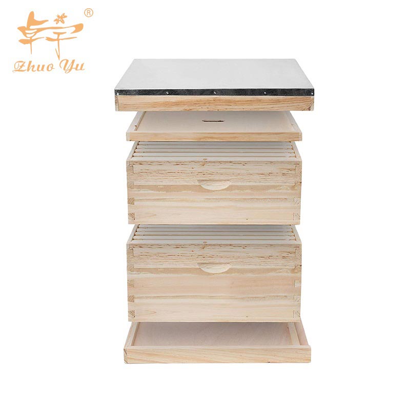 Manufacturer National 2 Level Deep Box and Super Box Honey Bee Hive Bee House 10 Frames Langstroth Fire Fir Wood Beehive