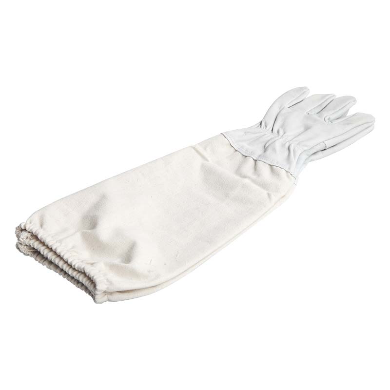 white canvas sleeve breathable beekeeping gloves