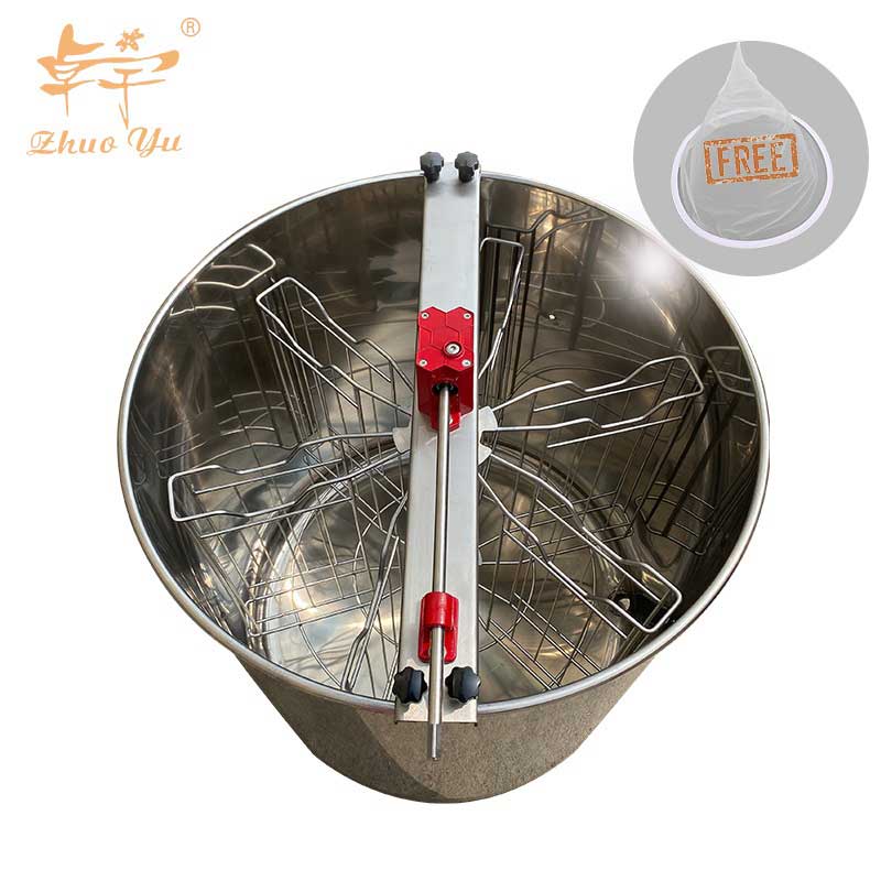 6 Frames Stainless Steel Manual Honey Extractor Shaker Beekeeping Honey Processing Machine