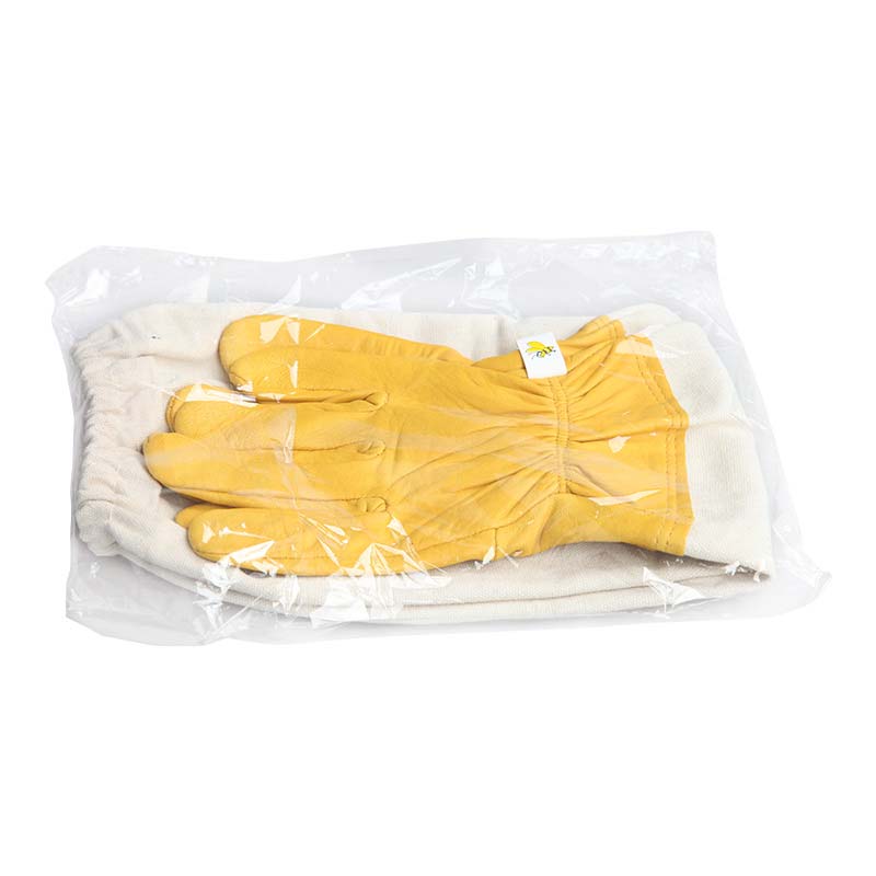 New Beekeeping Gloves Protective Sleeves Breathable Yellow Short Mesh Canvas Cloth for Apiculture Vented Beekeepers