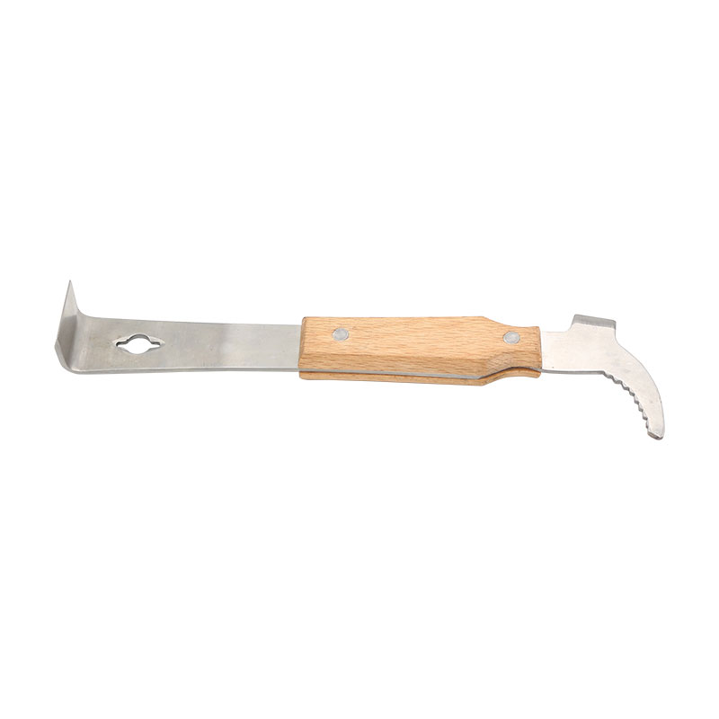 J Shape Hive Tool with Wooden Handle