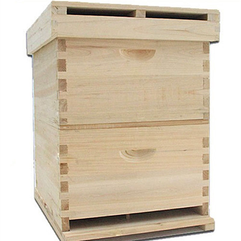 Manufacturer National 1 Layer Deep Box and Super Box Honey Bee Hive Bee House 10 Frames Langstroth Fire Fir Wood Beehive