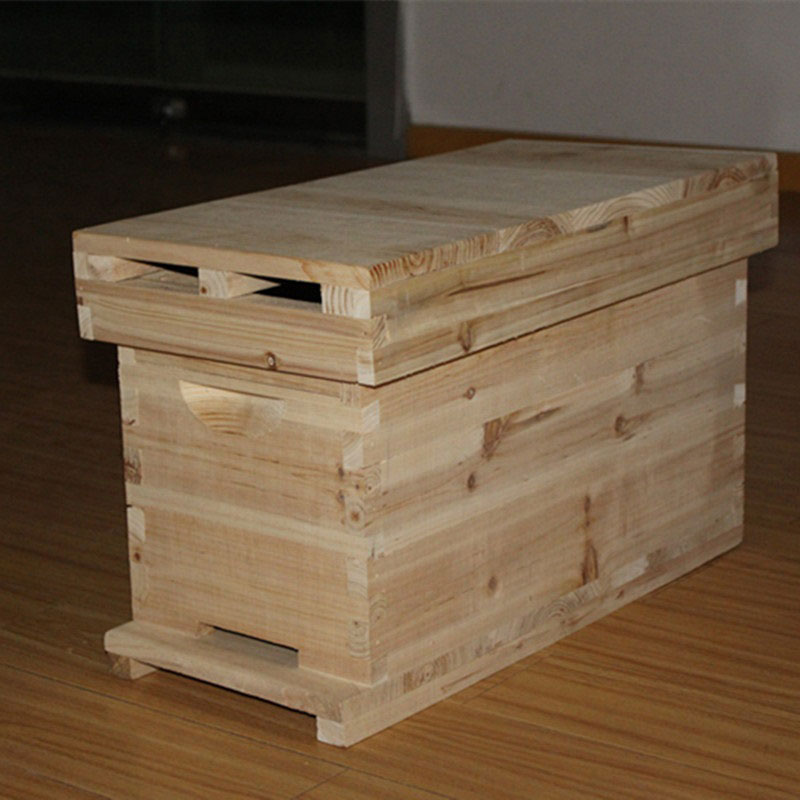 Manufacturer National 1 Layer Deep Box and Super Box Honey Bee Hive Bee House 10 Frames Langstroth Fire Fir Wood Beehive