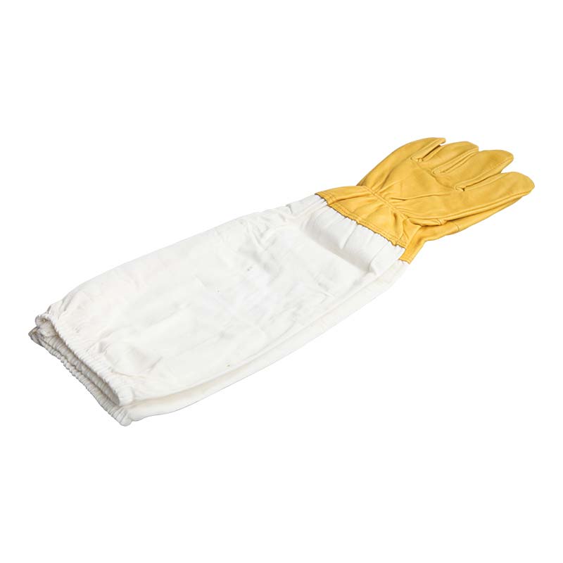 New Beekeeping Gloves Protective Sleeves Breathable Yellow Short Mesh Canvas Cloth for Apiculture Vented Beekeepers
