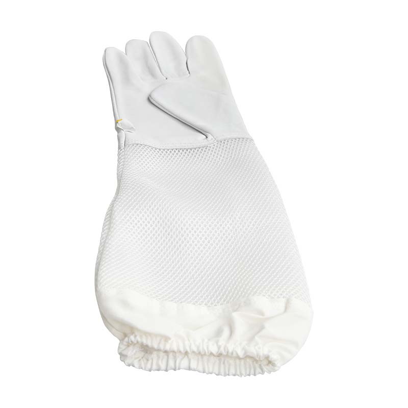 Ventilated White Long Sleeve Beekeeping Gloves Protective Sleeves Breathable Anti Bee Sheepskin Gloves For Beekeeper Accessories