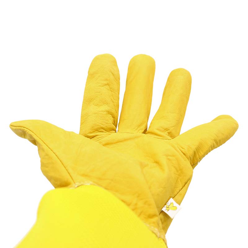 1 Pair Yellow Long Sleeve Beekeeping Gloves Protective Sleeves Breathable Anti Bee Sheepskin Gloves For Beekeeper Accessories