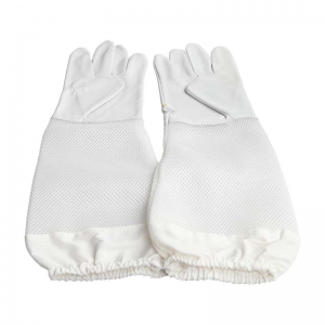 2 Ventilated White Long Sleeve Beekeeping Gloves Protective Sleeves Breathable Anti Bee Sheepskin Gloves For Beekeeper Accessories