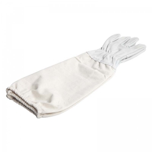1 Hot Sale Beekeeping Gloves Protective Sleeves Breathable White Short Mesh Canvas Cloth for Apiculture Vented Beekeepers