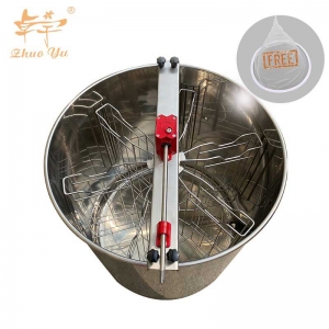 6-frames-manual-honey-extractor-1 6 Frames Stainless Steel Manual Honey Extractor Shaker Beekeeping Honey Processing Machine