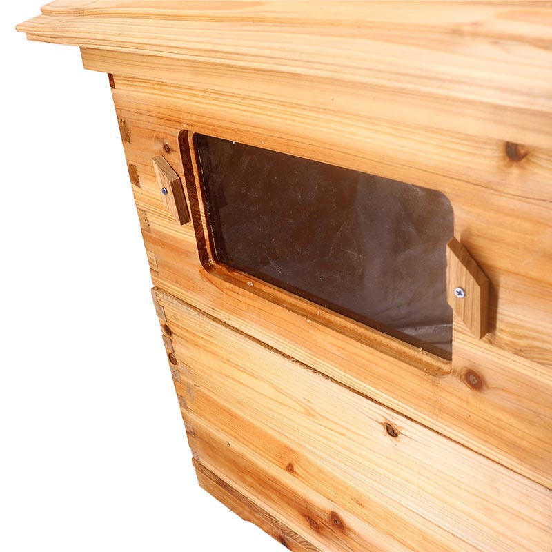 2 Chinese Wax-Coated Cedar Wood Automatic Self-Flowing Honey Bee Hive & 7 Auto Frames Apiculture Beekeeping Equipment Tool Beehive