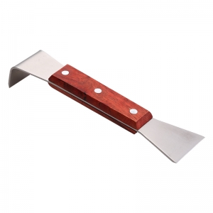 1 Beekeeping Stainless Steel J Shape Hive Tool with Wooden Handle Honey Knife Product Beehive Scraper For Beekeeper Supplies