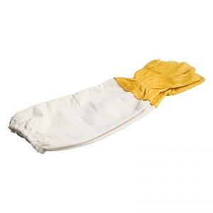 1 New Beekeeping Gloves Protective Sleeves Breathable Yellow Short Mesh Canvas Cloth for Apiculture Vented Beekeepers