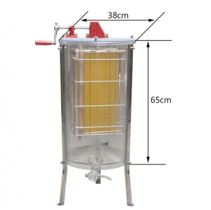 transparent-honey-extractor-6 New Design Honey Processing Machine Acrylic Honey Centrifuge Transparent Manual Honey Extractor