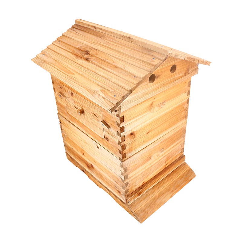 1 Chinese Wax-Coated Cedar Wood Automatic Self-Flowing Honey Bee Hive & 7 Auto Frames Apiculture Beekeeping Equipment Tool Beehive