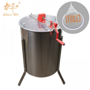 4-frames-manual-honey-extractor-1 Beekeeping Equipment Bee Tools 4 Frames Automatic Manual Stainless Steel Honey Centrifuge Honey Extractor