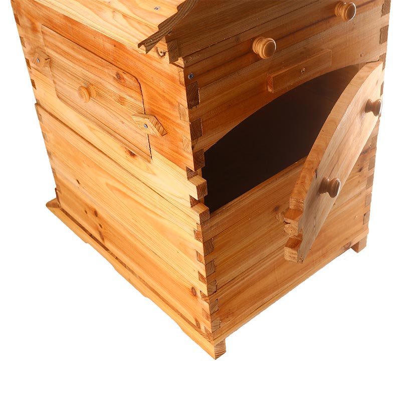 6 Chinese Wax-Coated Cedar Wood Automatic Self-Flowing Honey Bee Hive & 7 Auto Frames Apiculture Beekeeping Equipment Tool Beehive