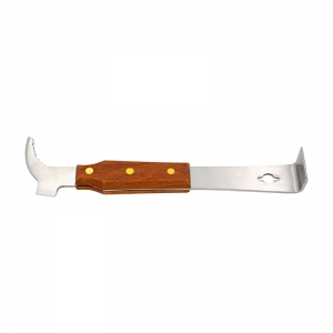 1 1 PC Beekeeping Stainless Steel J Shape Hive Tool with Wooden Handle Honey Knife Product Beehive Scraper For Beekeeper Supplies