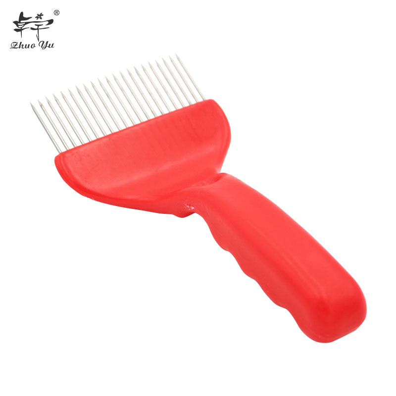 NeedleUncapping Fork Thick Handle Red