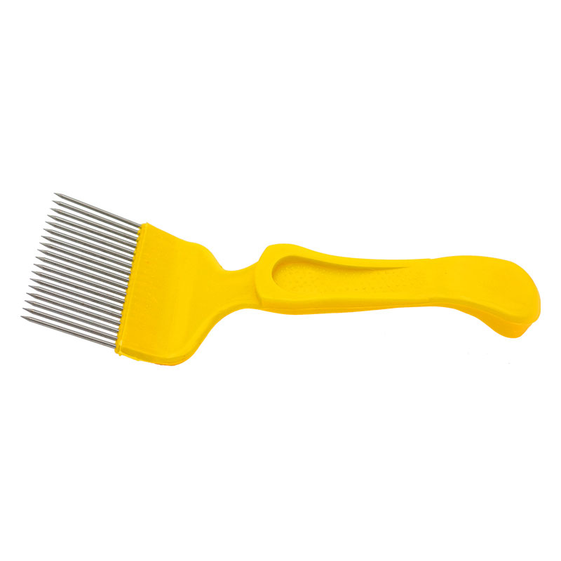 Needle uncapping fork yellow