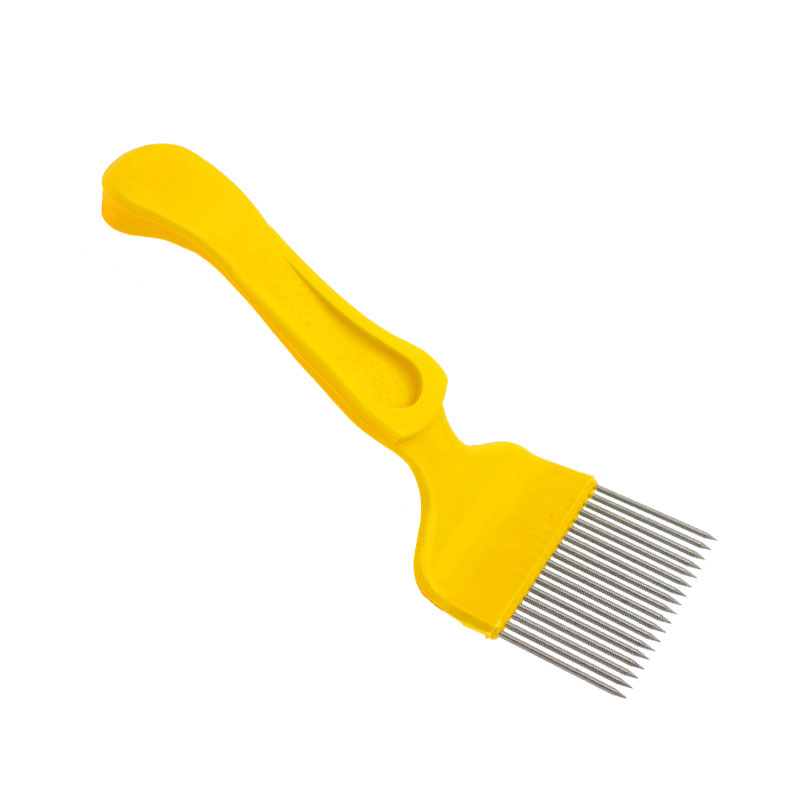 Needle uncapping fork yellow
