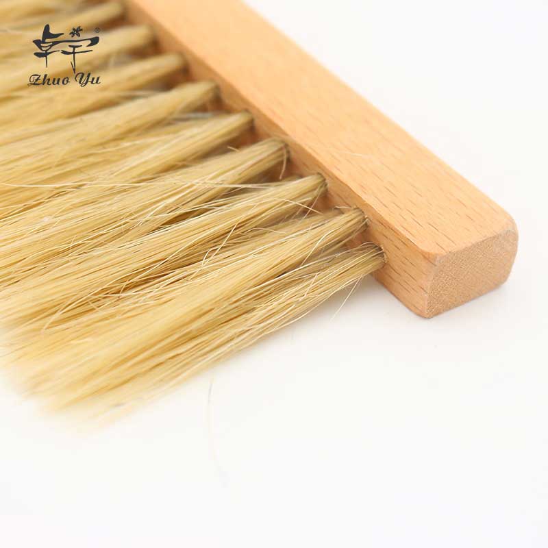 Factory Directly Supply Double Row Natural Bristle Bristles Sweep Bee Brush With Holder