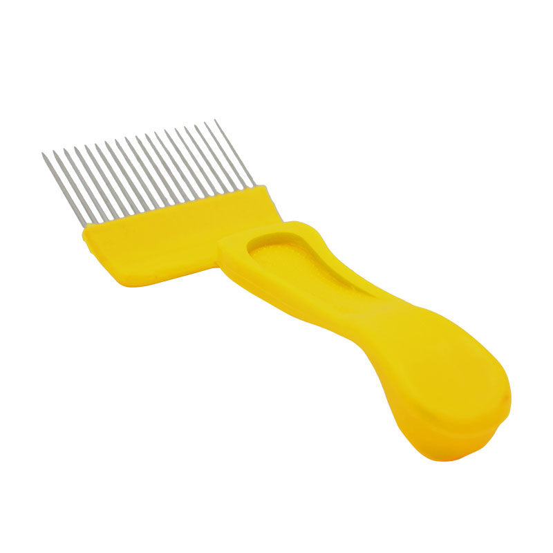 Needle uncapping fork yellow