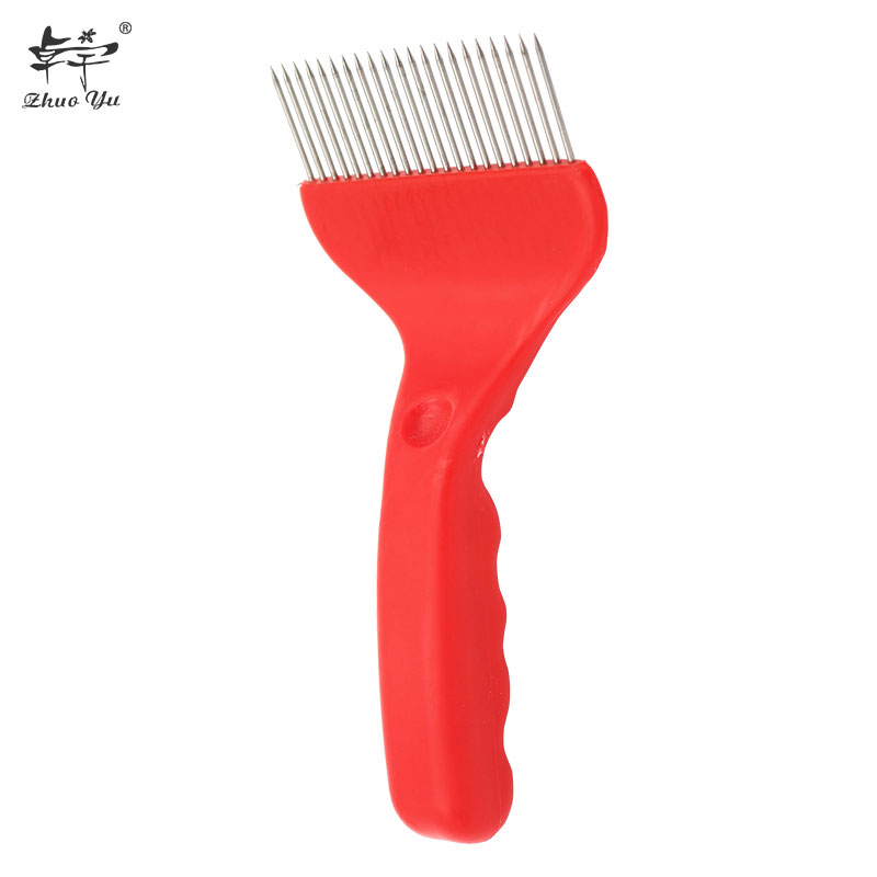 Red Thick Handle Honey Uncapping Fork Beehive Knife Equipment Honeycomb Tool Cutter Scraper Beekeeping Tools Remove Supplies