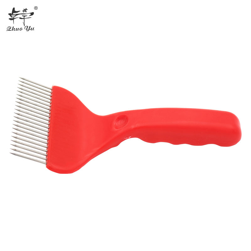 Red Thick Handle Honey Uncapping Fork Beehive Knife Equipment Honeycomb Tool Cutter Scraper Beekeeping Tools Remove Supplies