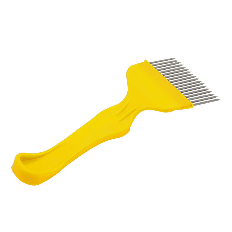 Needle uncapping fork yellow