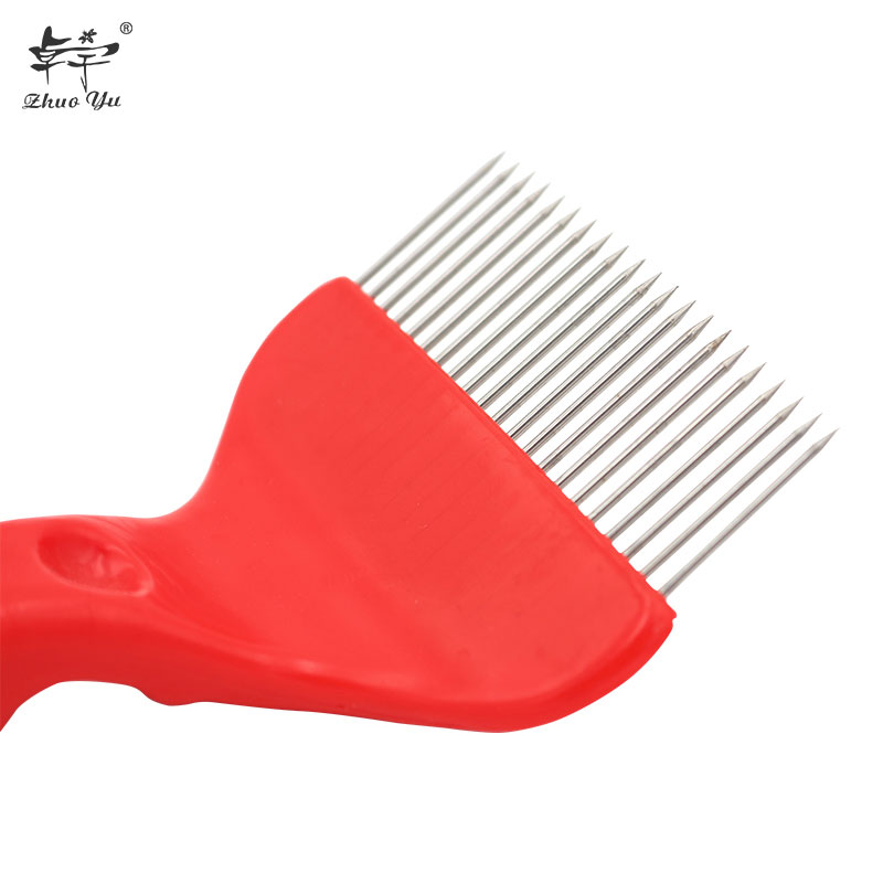 Needle Uncapping Fork Thick Handle Red