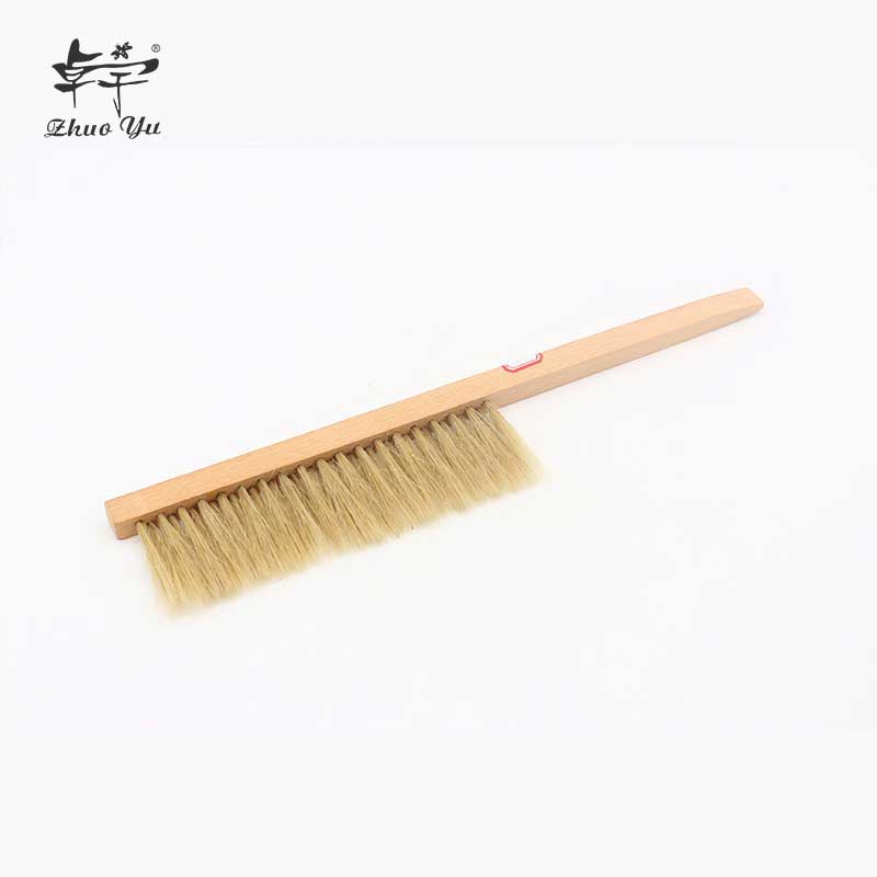 Factory Directly Supply Double Row Natural Bristle Bristles Sweep Bee Brush With Holder