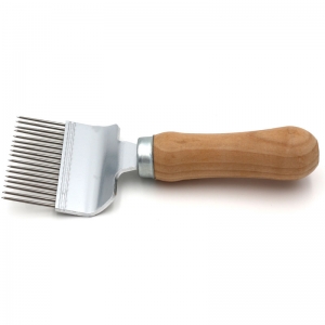 Needle-honey-fork-wooden-handle-1 European style uncapping fork Wooden Handle Honey Uncapping Tools