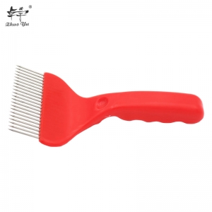Needle-Uncapping-Fork-Thick-Handle-Red-1 Red Thick Handle Honey Uncapping Fork Beehive Knife Equipment Honeycomb Tool Cutter Scraper Beekeeping Tools Remove Supplies