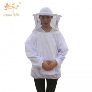 jacket-beekeeping-suit-1 Great Quality Beekeeper Cotton Cloth Smock Bee Keeping Equipment Hive Sleeve Suit Beekeeping Jacket with Veil Bee Clothing