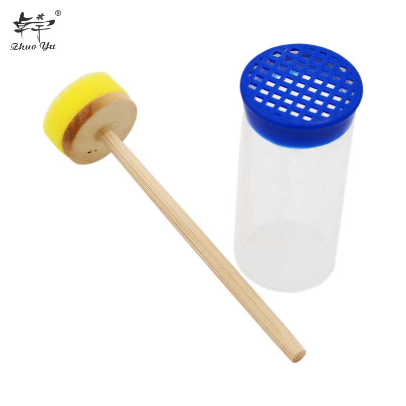 Queen Bee Labeled Mark Bottle Beekeeping Equipment Fertility King Plastic Tube Marker With Soft Plunger Marking Tools