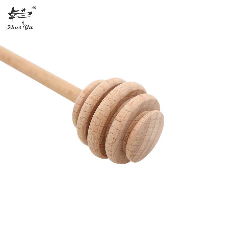 High Quality Honey Stir Bar Mixing Handle Jar Spoon Practical Wood Dipper Honey Long Stick Supplies Honey Kitchen Tools