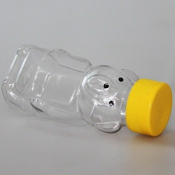 Honey Pet Plastic Bear Squeeze Bottle Food Grade 240ml 500ml Pet Plastic Squeeze Honey Bear Bottles with Flip Top Cap