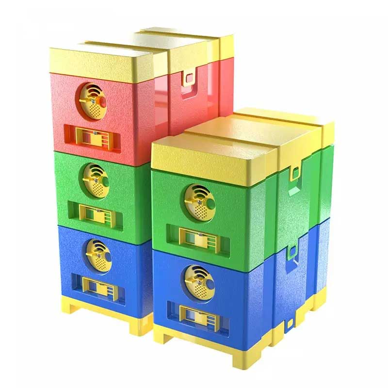 Plastic Mating Box Durable & Stackable Queen Bee Rearing Box for Beekeeping with Green/ Blue/ Red Colors Mini Beehive